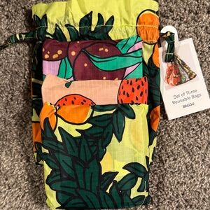 BAGGU Backyard Fruit Standard Set of 3 Reusable Bags NWT